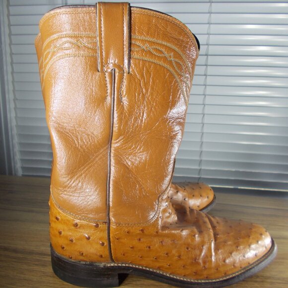 Justin 3186 Ostrich Full Quill Men's Size 6.5 Boots Made in USA - Picture 3 of 7